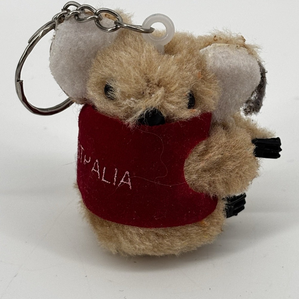 I Love Australia Koala Bear Plush Hug Souvenir Clip Outback Red Keychain